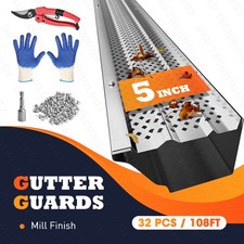 Gutter Guards Aluminum Leaf Filter Rain Gutter Covers 5 inch 32 PCS 108FT New picture
