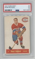 1957-58 Parkhurst Henri Richard #4 RC Rookie PSA 1.5 Canadiens Pocket Rocket picture