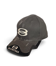 Balenciaga Double Unity Sports Icon Distressed Baseball Cap In Gray picture
