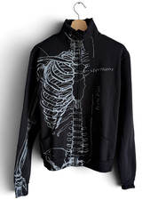 Iron Fist Y2K Skeleton Anatomical Zip Up Jogger  Black  Gothic Punk 2000's NWT picture