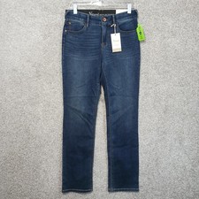 Natural Reflections AB Slimmer Straight Jeans Womens 8 Blue Dark Mid Rise 29x31 picture