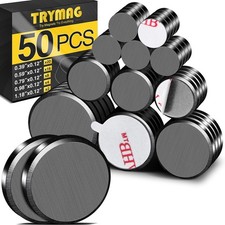 TRYMAG Small Magnets for Crafts with Adhesive Backing, 5 Different Size, 50Pcs S picture