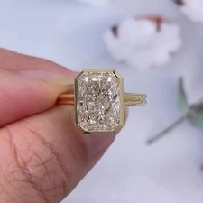 Lab Diamond Ring 3.3Ct Radiant Cut F Color VS1 925 Sterling Silver Bridal picture