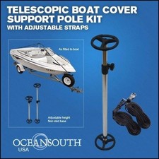 Telescopic boat cover support pole with adjustable webbing straps picture