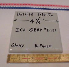 1 pc. Ice Gray: Bullnose Glossy Ceramic Tile by Daltile: 4-1/4