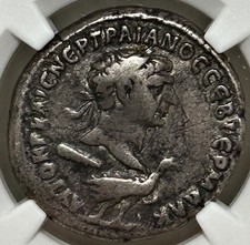Trajan AR Tetradrachm Phoenicia Tyre AD 98-117 NGC Ch F picture