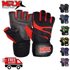 MRX Men Weightlifting Gloves With Wrist Wrap Weight Workout Gym/Training/Fitness picture