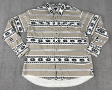 VINTAGE Wrangler Western Shirt Mens Extra Large XL Pearl Snap Brown Aztec Rodeo picture