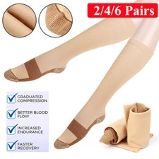  2-6 Pairs Women Men Copper Compression Socks Calf Leg Foot Support Stockings picture