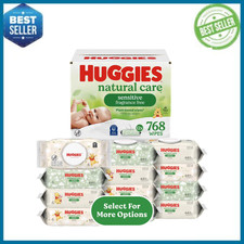 Huggies Natural Care Sensitive Baby Wipes Unscented 768 Ct 12 Packs picture