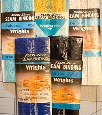NIP VTG Wrights Flexi-Lace Seam Binding 5 Lot 1969-1986 Sewing Notions 15 Yds picture