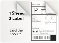 Premium 8.5x5.5 Shipping Labels, Self Adhesive, 200-4000 Pack, Fast Shipping picture