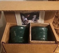 2 Longaberger Pottery Woven Traditions IVY GREEN Votive Candle Holders New picture