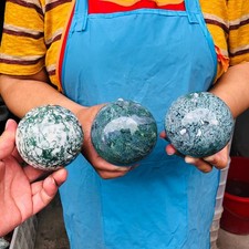 4.46LB Natural Aquatic Grass Agate Sphere crystal reiki healing picture