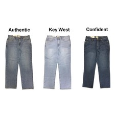 Seven7 Women's High Rise Fitted Waist Loose Fit 5 Pocket Straight Jean picture
