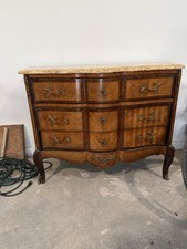 Antique Mahogany Serpentine Antique French Mahogany Marble Top Commode or Chest picture