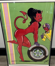 Vintage Coop 1999 Wheel Girl Devil Poster 24 X 32” NOS New Old Stock CPL-1 picture
