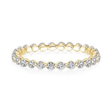 Rodiffy Moissanite Sterling Silver Yellow Gold Plated 1.0 Ct Round Cut Full picture
