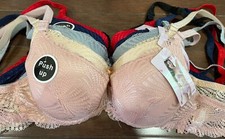 New 6 pcs lot wire front  all lace multicolor  light padded full cover demi bras picture