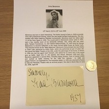 ballet autograph Irina Baranova Russian Ballet 1919 to 2008 signed piece picture