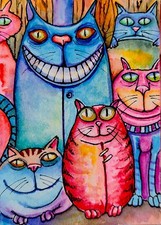 ACEO Original Painting OOAK - Family Photo - Bartshe picture