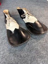 Rare vintage black and white leather clown shoes picture