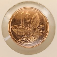 Papua New Guinea 1 Toea Coin 2004 KM1 Butterfly Insect Bronze Bird-of-Paradise picture