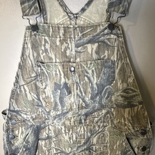Vintage Mossy Oak Camo Bib Overalls Men’s L Made USA First Perfect Camouflage picture