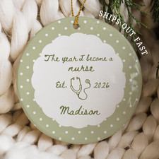 Personalized Nurse Graduation Ornament The Year I Became a Nurse RN Gift picture