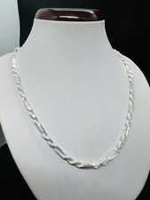 925 Sterling Silver Men's Women's Figarope chain Necklace 4mm 18