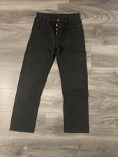 Vintage 90s Levis 501 0114 Black Jeans Made in USA Men W31 L34 Button Fly picture