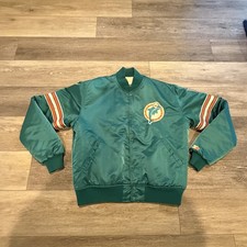 Vtg Miami Dolphins Jacket Mens Large Satin NFL Football Starter 90s USA picture