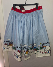 Hello Kitty and Friends x Unique Vintage Blue Polka Dot A-Line Skirt M picture