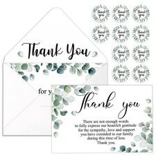 25 Pack Thank You Sympathy Cards Funeral Thank You Cards with Envelopes picture