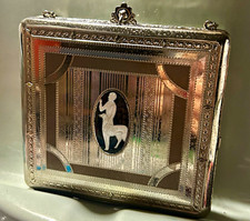 O.F.B. Co. Engraved  1920s flapper dancing purse w/ Chain, Cameo & Monogram picture