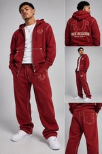 True Religion Horseshoe Applique Super T Fleece Hoodie & Pants set  Red picture