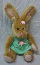 Wishpets SALLY THE TAN BUNNY RABBIT W/ GREEN DRESS 8