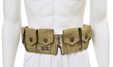 US M1 Garand M1923 Cartridge Belt Light OD Marked JT&L 1943 will fit up to 49