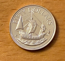 Bahamas 1985 Gold $50 Choice PROOF Santa Maria Mintage - 1,575 picture
