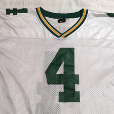 Nike Green Bay Packers Brett Favre #4 NFL Men’s Jersey Size L White/Green/Gold picture