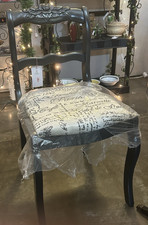 Vtg Duncan Phyfe Style Rose Carved Accent Chair  Refurbished Black- Parisian picture