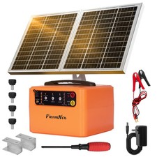 FarmNix 30 Miles Solar Electric Fence Charger, 0.3-1.5J for Livestock Farm picture