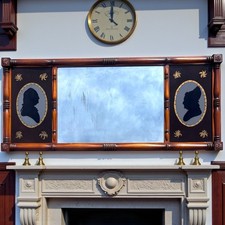 Antique Federal Revival George & Martha Washington Patriotic Presidential Mirror picture