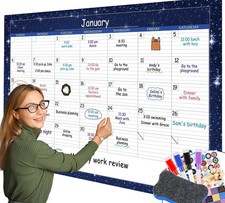 Dry Erase Monthly Extra Large White Board Calendar for Wall 32x48in Laminated picture