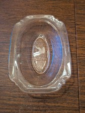 vintage Federal Glass Co. clear pressed depression glass serving dish c.1930s picture
