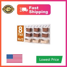 PBHEPJ Metal Pegboard Wall Organizer, White, 16x12 Inch 8 Pcs picture