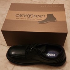 Orthofeet Gramercy Men's Oxford Lace-Up Shoes Black US 11.5 X-Wide picture