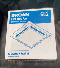 Broan 682 Duct-Free Bathroom Exhaust Fan Ceiling Mount 120V White/Blue picture