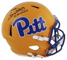 Pittsburgh Tony Dorsett 76 Heisman Signed Yellow Full Size Speed Rep Helmet BAS picture