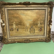 Vintage Impressionist Parisian Oil Painting Signed Andre G. Ornate Frame picture